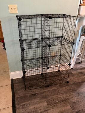 Black Modular Wire Cube Storage Organizer